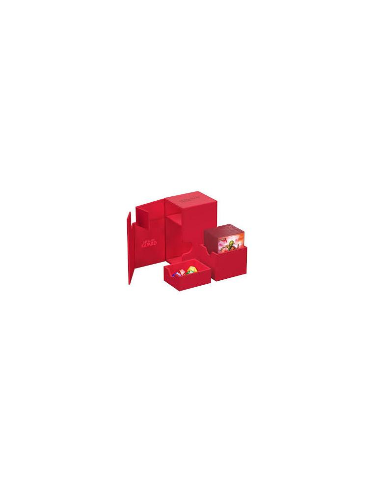 Flip'n'Tray Deck Case 80+ Tamaño Estándar XenoSkin Monocolor Rojo. Ultimate Guard  - 