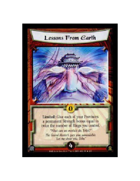 Lessons From Earth FOIL  - Limited: Give each of your Provinces a permanent Strength bonus equal to twice the number of Rings yo