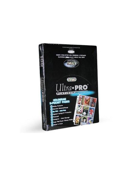 Caja de Hojas de Archivador 9 Bolsillos Ultra Pro Platinum (100)  - 5Caja de 100 hojas de 9 bolsillos para proteger tus cartas a
