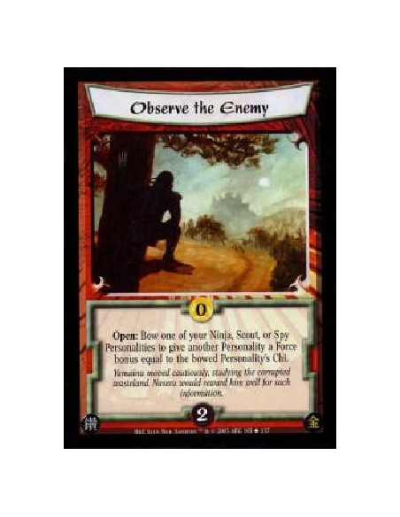 Observe the Enemy  - Open: Bow one of your Ninja, Scout, or Spy Personalities to give another Personality a Force bonus equal to