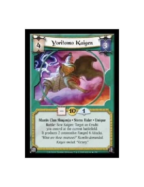 Yoritomo Kaigen FOIL (Spanish)  - Mantis Clan Shugenja · Storm Rider · Unique. Battle: Bow Kaigen: Target an Orochi you control
