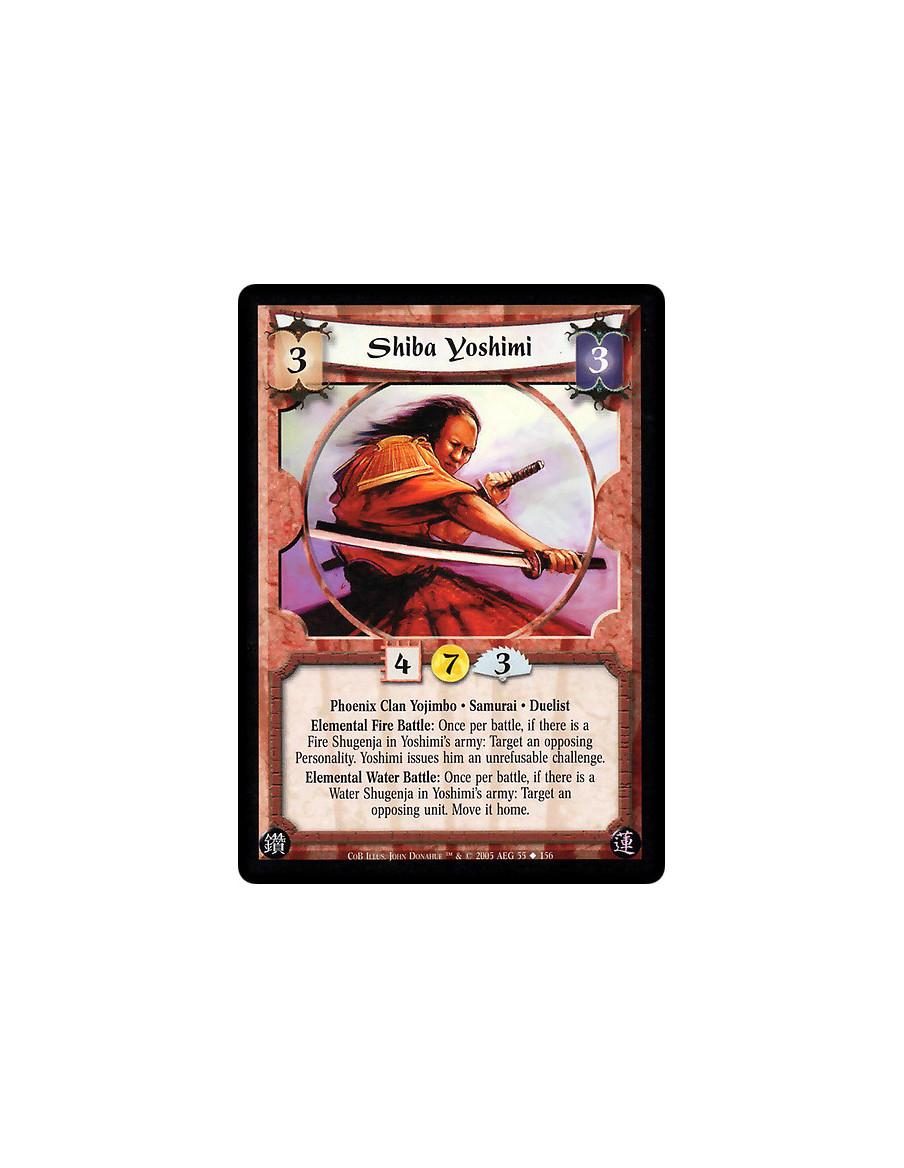 Shiba Yoshimi (Spanish)  - Phoenix Clan Yojimbo · Samurai · Duelist. Elemental Fire Battle: Once per battle, if there is a Fire 