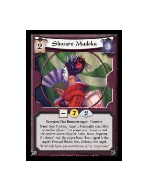 Shosuro Madoka FOIL (Spanish)  - Scorpion Clan Rumormonger · Courtier. Open: Bow Madoka: Target a Personality controlled by anot