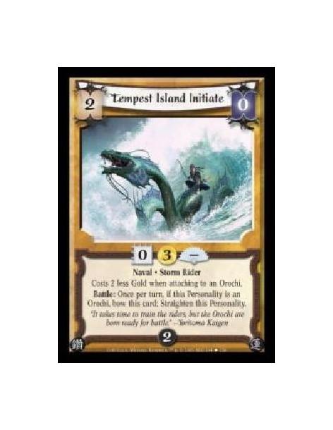 Tempest Island Initiate (Español)  - Naval · Storm Rider. Costs 2 less Gold when attaching to an Orochi. Battle: Once per turn, 