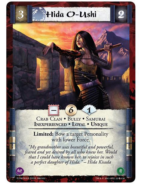 Hida O-Ushi Inexp FOIL  - Crab Clan • Bully • Samurai • Inexperienced • Loyal • UniqueLimited: Bow a target Personality with low