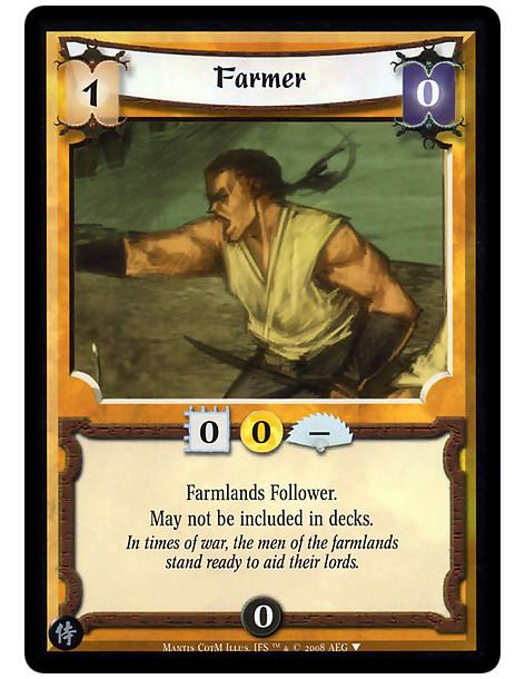 Farmer  - Farmlands Follower.  May not be included in decks.