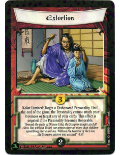 Extortion - Kolat Limited: Target a Dishonored Personality. Until he becomes Honorable, he may not assign or move to attack you