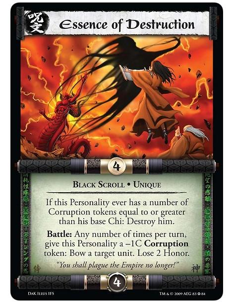 Essence of Destruction  - Black Scroll • Unique If this Personality ever has a number of Corruption tokens equal to or greater t