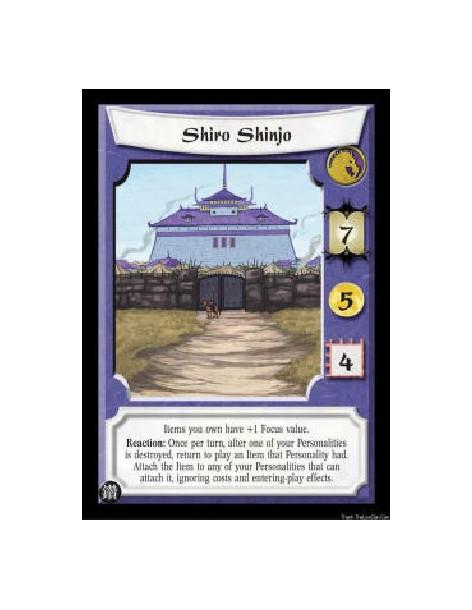 Shiro Shinjo (Spanish)  - Items you own have +1 Focus value. Reaction: Once per turn, after one of your Personalities is destroy