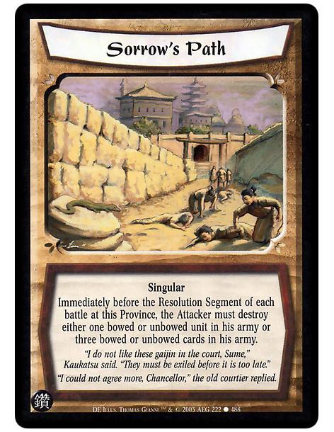 Sorrow's Path (Spanish)  - Singular Immediately before the Resolution Segment of each battle at this Province, the Attacker must