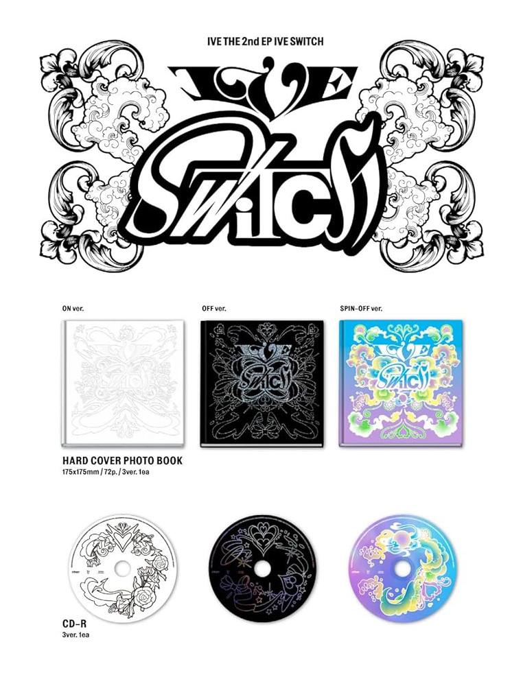 IVE - IVE SWITCH (2nd Mini Album)  - IVE - IVE SWITCH (2nd Mini Album) 4 versiones: ON (blanco); OFF (negro); SPIN OFF (azul); L