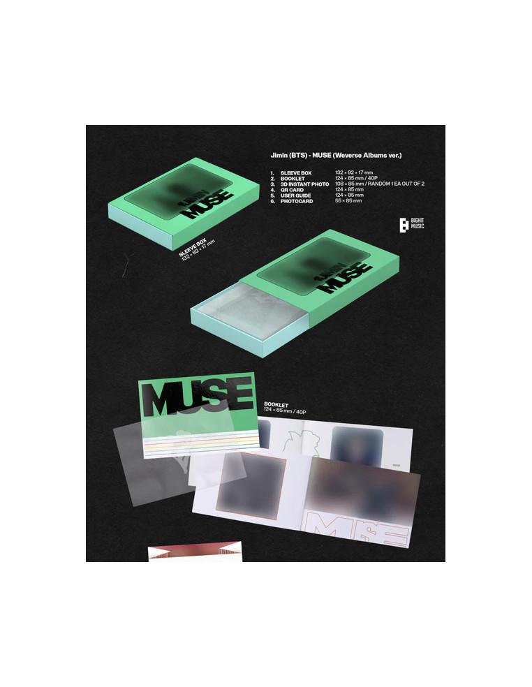 BTS - JIMIN - Muse (2nd Solo Album) (Weverse)  - BTS - JIMIN - Muse (2nd Solo Album) (Weverse) Contenido:  Caja exterior: 132 x 