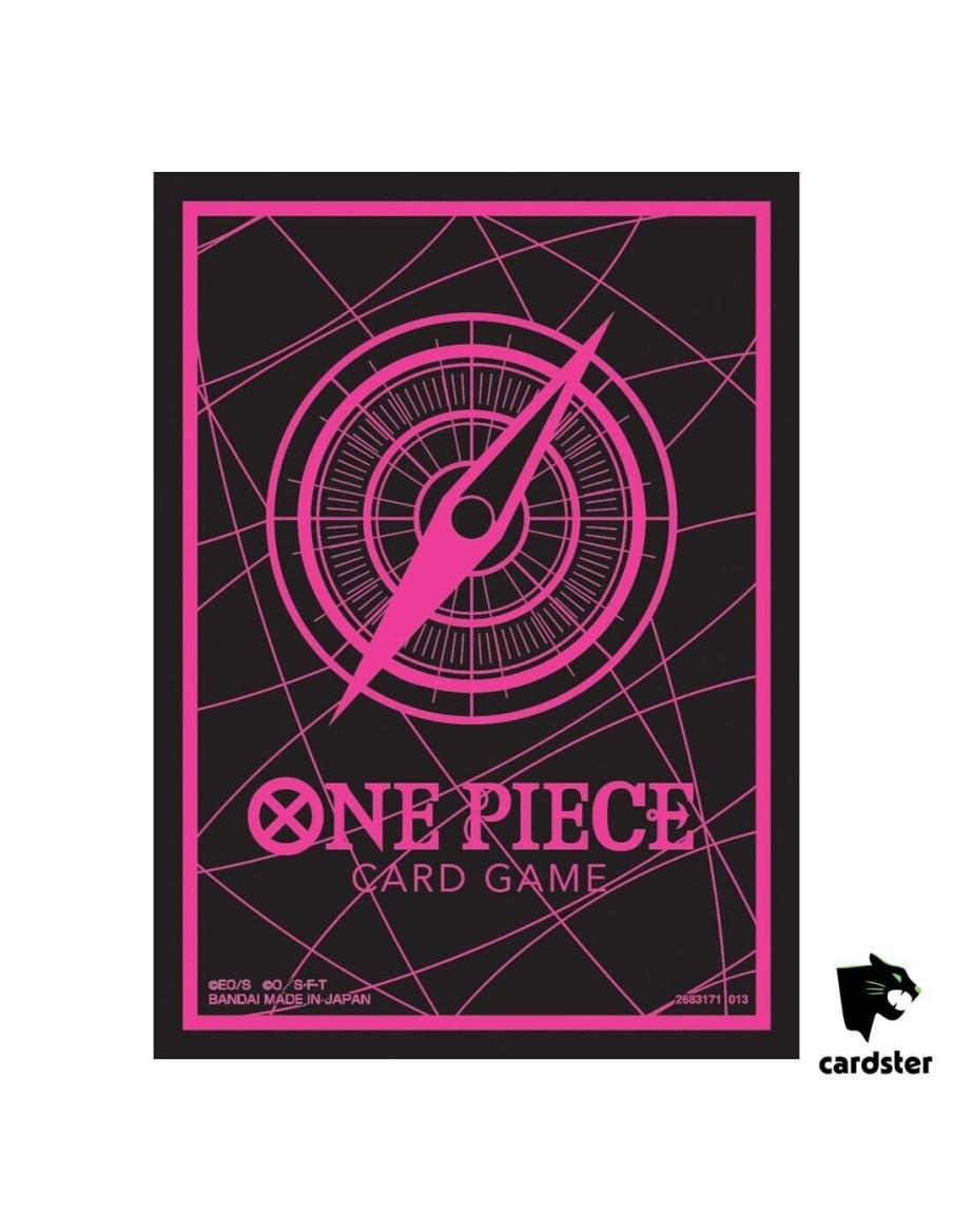 Fundas One Piece TCG Brujula Negra y Rosa (70)  - Fundas One Piece TCG Brujula Negra y Rosa 70 fundas tamaño estandar