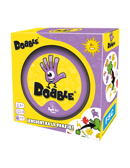Dobble  -      Dobble un juego con más de 50 símbolos, 55 cartas, con uno, y solamente un símbolo idéntico entre cada carta. ¿Se