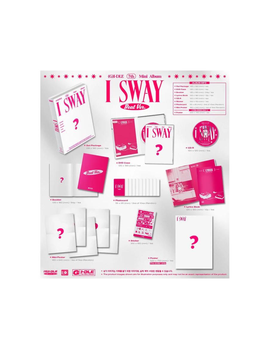 (G)I-DLE - I SWAY (7th Mini Album)  -  (G)I-DLE - I SWAY (7th Mini Album) 3 Versiones: Wind (amarillo-rosa); Wave (azul); Beat (