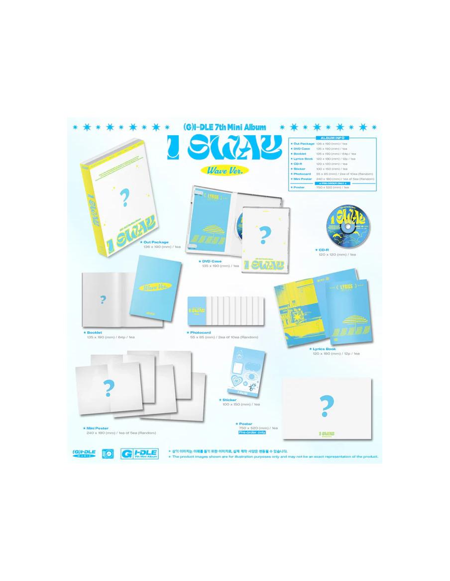 (G)I-DLE - I SWAY (7th Mini Album)  -  (G)I-DLE - I SWAY (7th Mini Album) 3 Versiones: Wind (amarillo-rosa); Wave (azul); Beat (