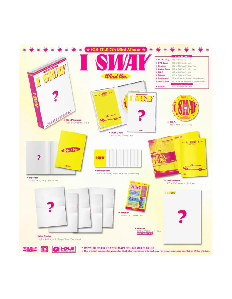 (G)I-DLE - I SWAY (7th Mini Album)  -  (G)I-DLE - I SWAY (7th Mini Album) 3 Versiones: Wind (amarillo-rosa); Wave (azul); Beat (