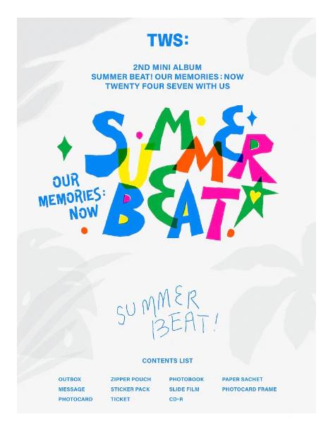 TWS - Summer Beat! (2nd Mini Album)  - Contenido: Bolsa con zip : 23 x 16 cm Libro fotográfico: 14 x 20 x 7 cm / 116 páginas Col