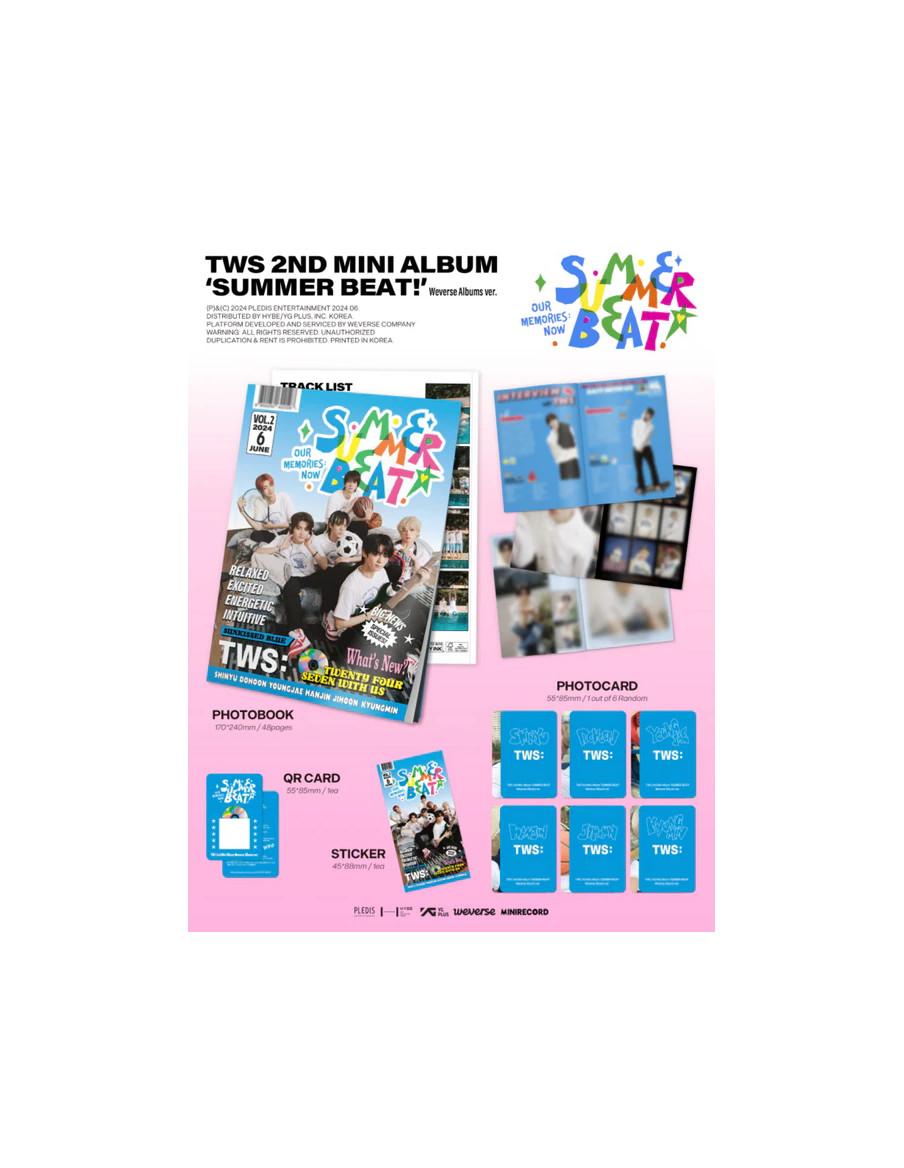 TWS - Summer Beat! (2nd Mini Album) WEVERSE ALBUMS VER.  - Contenido: Libro fotográfico: 17 x 24 cm / 48 páginas 1 Photocard QR 