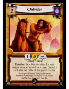 Outrider - Cavalry · ScoutReaction: Bow Outrider after this unit assigns to an army to draw a card. Discard a card after the ba