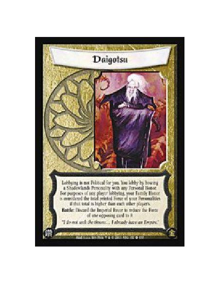 Daigotsu  - Lobbying is not Political for you. You lobby by bowing a Shadowlands Personality with any Personal Honor. For purpos