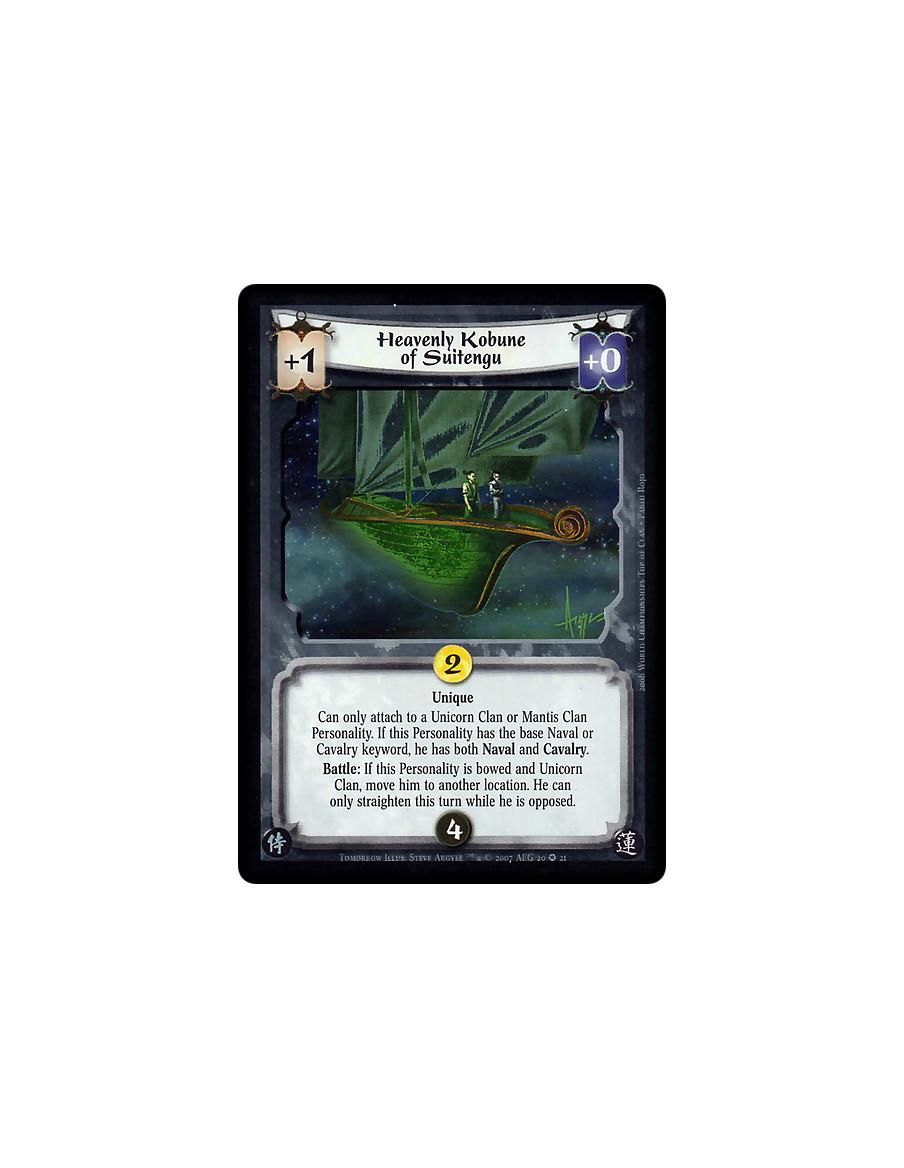 Heavenly Kobune of Suitengu FOIL (Signed by Steve Argyle)  - Unique  Can only attach to a Unicorn Clan or Mantis Clan Personalit