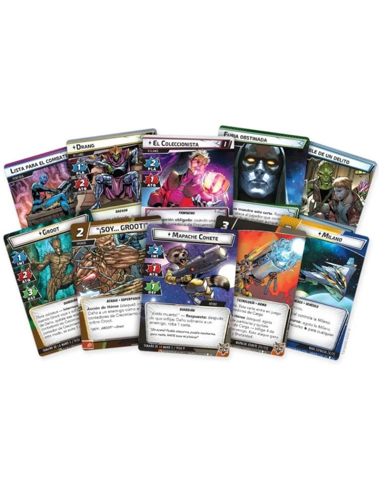Marvel Champions. LCG: Los Más Buscados de la Galaxia (Español)  - CONTENIDO 268 cartas (97 cartas  de Jugador, 19 cartas de Vil