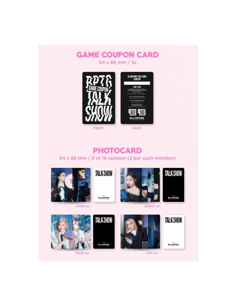 BLACKPINK - THE GAME PHOTOCARD COLLECTION: Talk Show  - Contenido:Mini carpeta para guardar el contenidoTarjeta QRTarjeta cupón8