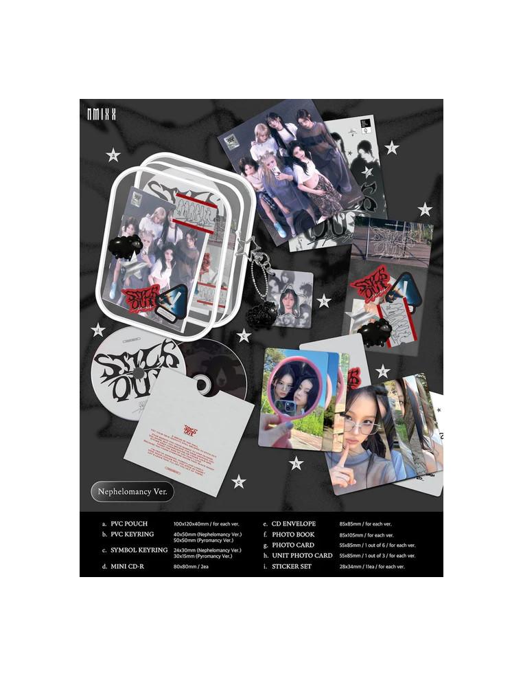 NMIXX - FE3O4: STICK OUT (3RD EP) LIMITED Ver. + Applemusic Photocard  - Contenido:Bolsito transparente con cremallera y bordes 