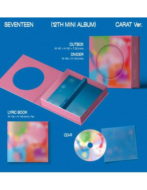 SEVENTEEN - Spill The Feels (12th Mini Album) Carat Ver.  -  Contenido:  - Caja- Libro de letras (8 páginas)- CD- Mini Archivado 2