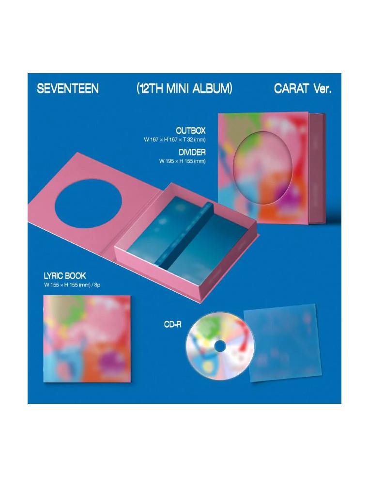 SEVENTEEN - Spill The Feels (12th Mini Album) Carat Ver.  - Contenido:  - Caja- Libro de letras (8 páginas)- CD- Mini Archivador