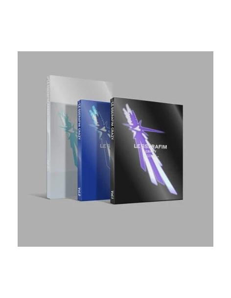 LE SSERAFIM - CRAZY (4TH Mini Album)  - LE SSERAFIM - CRAZY (4TH Mini Album) Variaciones: A (negro); B (azul); C (blanco) Conten