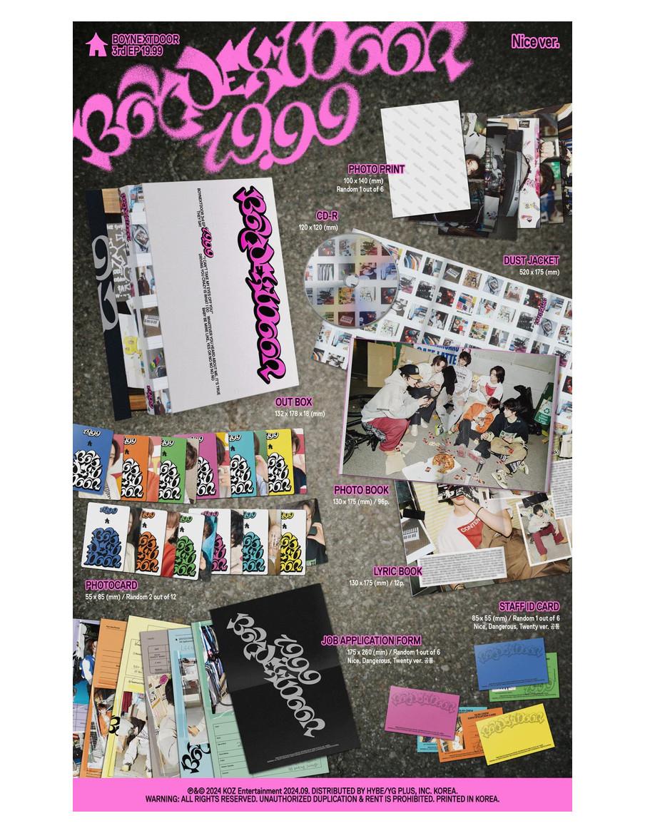 BOYNEXTDOOR - 19.99 (3rd EP)  - BOYNEXTDOOR - 19.99 (3rd EP)Variaciones: Nice (rosa); Dangerous (azul); Twenty (turquesa). - Caj BOYNEXTDOOR - 19.99 (3rd EP)  - BOYNEXTDOOR - 19.99 (3rd EP)Variaciones: Nice (rosa); Dangerous (azul); Twenty (turquesa). - Caj