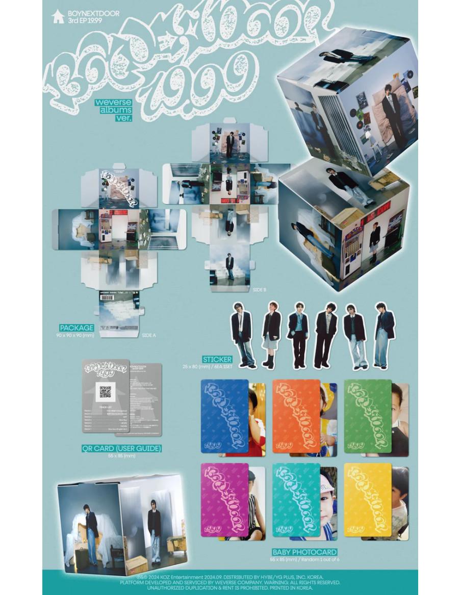 BOYNEXTDOOR - 19.99 Weverse Ver. (3rd EP)  - BOYNEXTDOOR - 19.99 Weverse Ver. (3rd EP) - Caja tipo cubo con seis fotos de los se