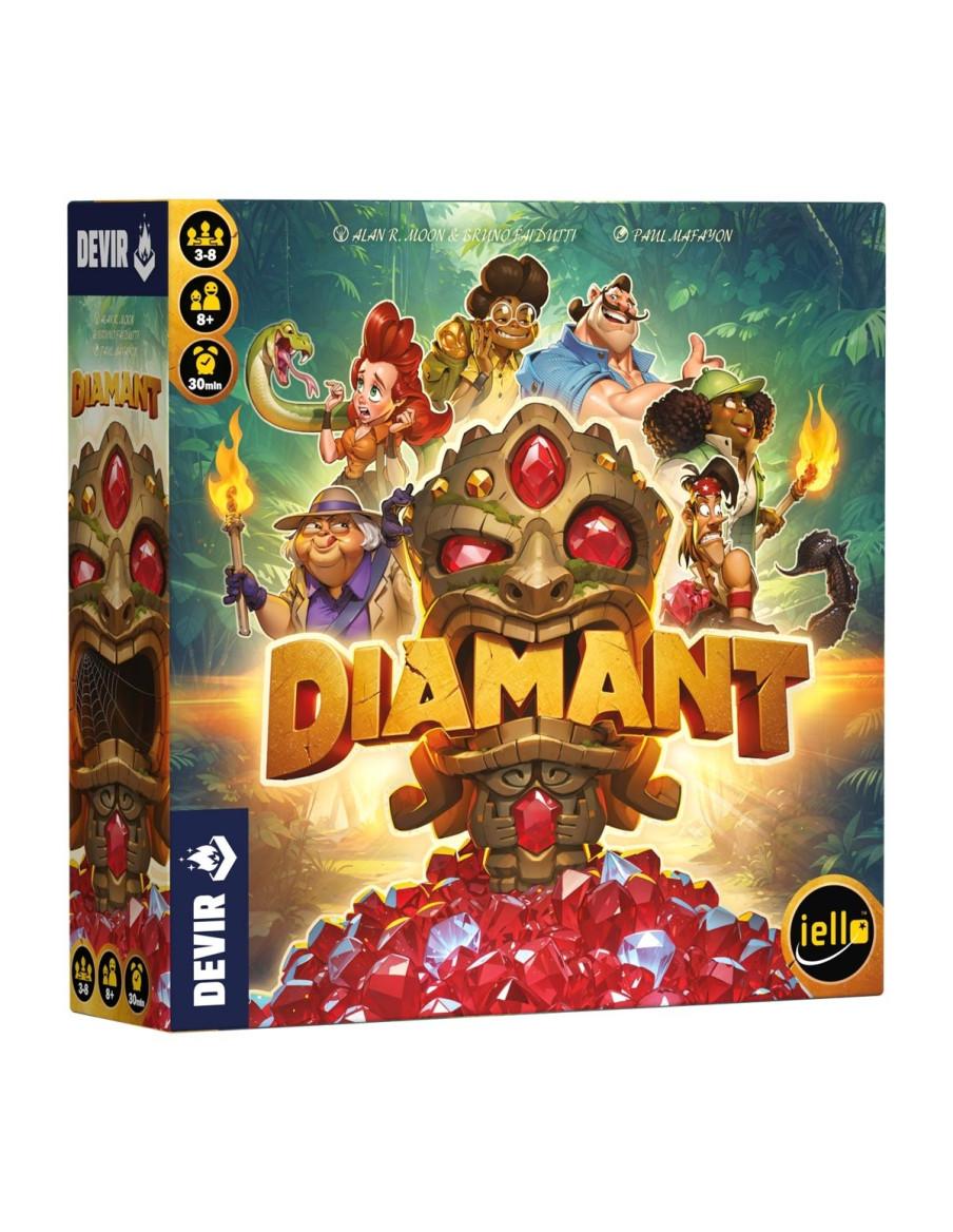 Diamant  - vDiamant - Nueva Edición es un juego de mesa con mecánicas “tentar a la suerte” creado por Bruno Faidutti y Alan R. M