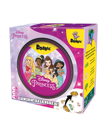 Dobble Princesas Disney  - ¡ENCUENTRA LA PAREJA! En Dobble siempre hay 1 símbolo y solo 1, que se repite entre dos cartas. ¡Encu