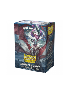 Dragon Shield Standard Size Sleeves (63x88mm) - Anniversary Special Edition BLUE SILVER Dual Mate (100)  - Ya está disponible un