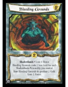 Bleeding Grounds (Spanish)  - Shadowlands . Lose 4 Honor. Bleeding Grounds costs 1 less Gold for each Shadowlands Personality yo