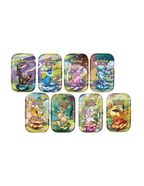 Escarlata y Púrpura 8.5 Evoluciones Prismáticas: Set de Minilatas (8) Español  - Cada minilata incluye dos sobres de expansión d