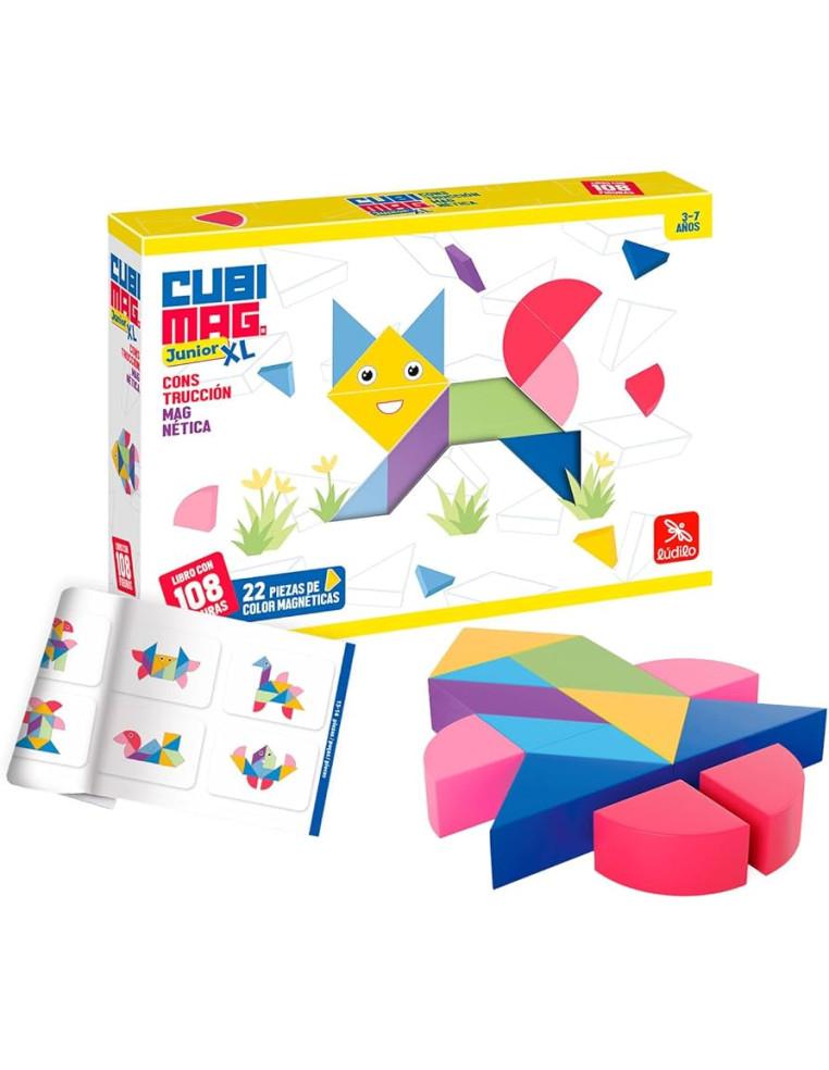 Cubimag Junior XL  - Ejercita tu mente y diviértete con este rompecabezas magnético. 108 figuras para entrenar la visión espacia