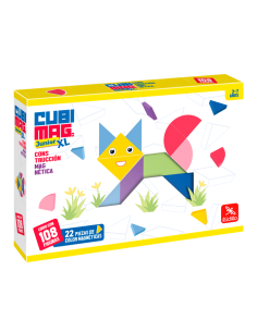 Cubimag Junior XL  - Ejercita tu mente y diviértete con este rompecabezas magnético. 108 figuras para entrenar la visión espacia