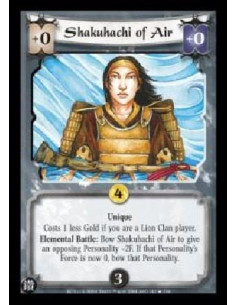 Shakuhachi of Air FOIL - Unique Costs 1 less Gold if you are a Lion Clan player. Elemental Battle: Bow Shakuhachi of Air to giv