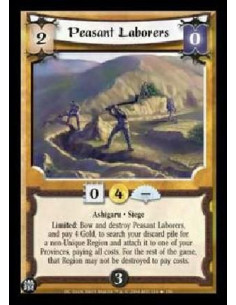 Peasant Laborers FOIL  - Ashigaru . Siege Limited: Bow and destroy Peasant Laborerss, and pay 4 Gold, to search your discard pil
