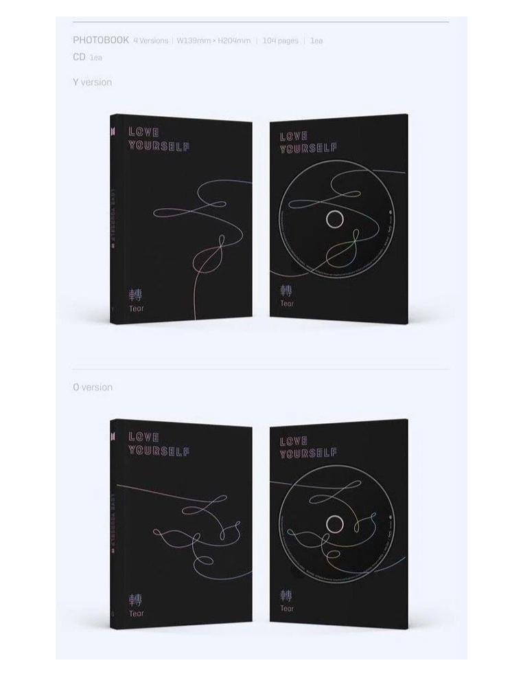 BTS - Love Yourself 'Tear' (3th Album)  - BTS - Love Yourself 'Tear' (3th Album)4 versiones: L, O, V, E 
