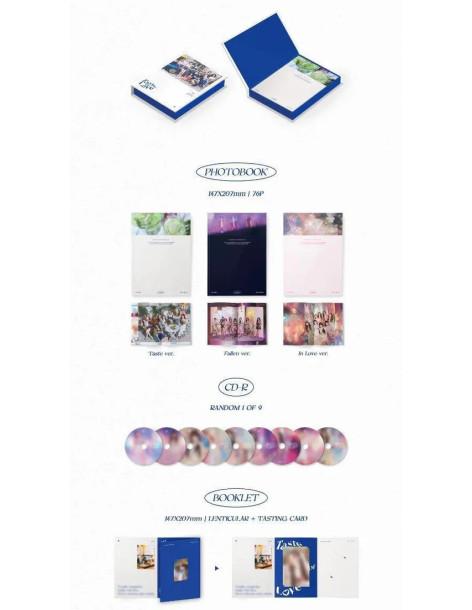 TWICE - 10th Mini [Taste of Love]  -   Versiones: Forever (Verde), Glowing (Negro), Blast (Rojo). Contenido:   - Cover : 150 X 2 2