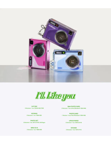 ILLIT - I’LL LIKE YOU (2nd Mini Album) GLLIT Version  - Versiones: To (rosa), With (azul), Between (morado)Contentido: Out Box :
