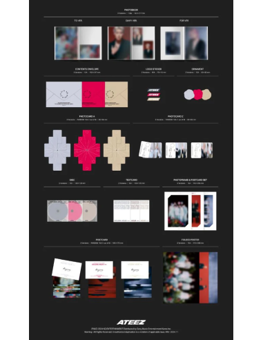 Ateez - Golden Hour: PART 2 (10TH mini Album)  -  Contenido Photobook : 153 X 217 (mm) / 120 p / 3 Ver. Contents Envelope : 153 