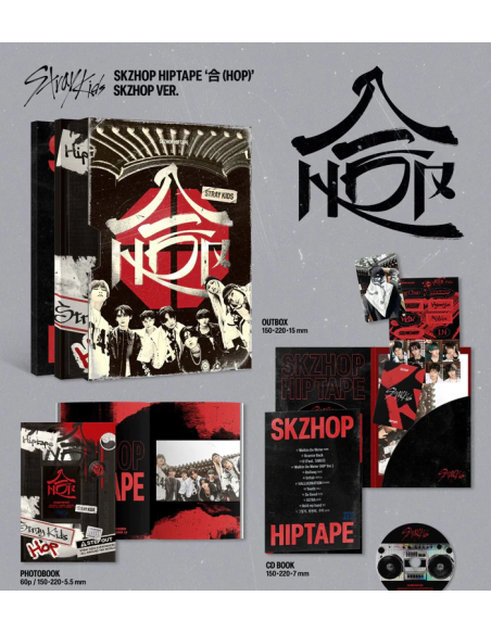 STRAY KIDS - SKZHOP HIPTAPE ‘合 (Hop)’ (SKZHOP Ver.)  -  El grupo Stray Kids: Bang Chan, Lee Know, Changbin, Hyunjin, Han, Felix,