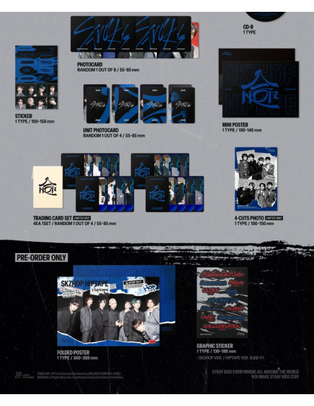 STRAY KIDS - SKZHOP HIPTAPE ‘合 (Hop)’ (Hiptape Ver.) (Limited)  - New album for Stray Kids: Bang Chan, Lee Know, Changbin, Hyunj