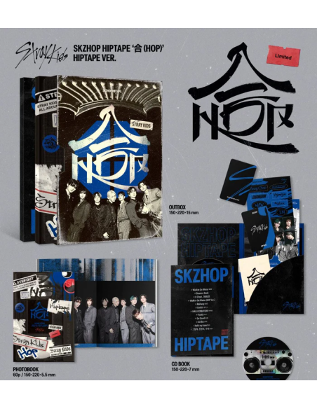 STRAY KIDS - SKZHOP HIPTAPE ‘合 (Hop)’ (Hiptape Ver.) (Limited)  - New album for Stray Kids: Bang Chan, Lee Know, Changbin, Hyunj